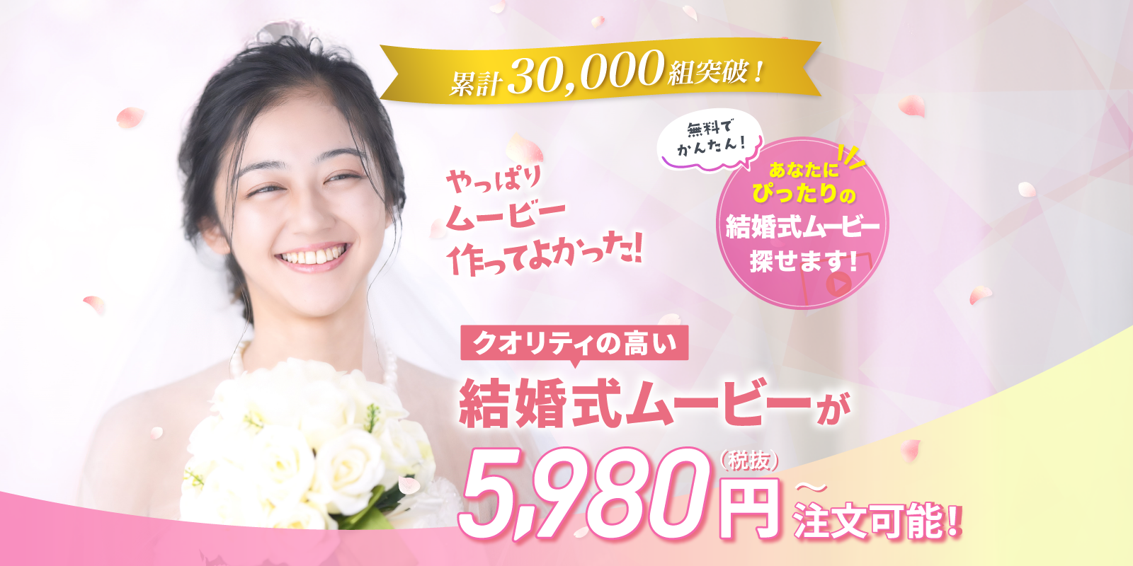 結婚式ムービーが5,980円〜注文可能！